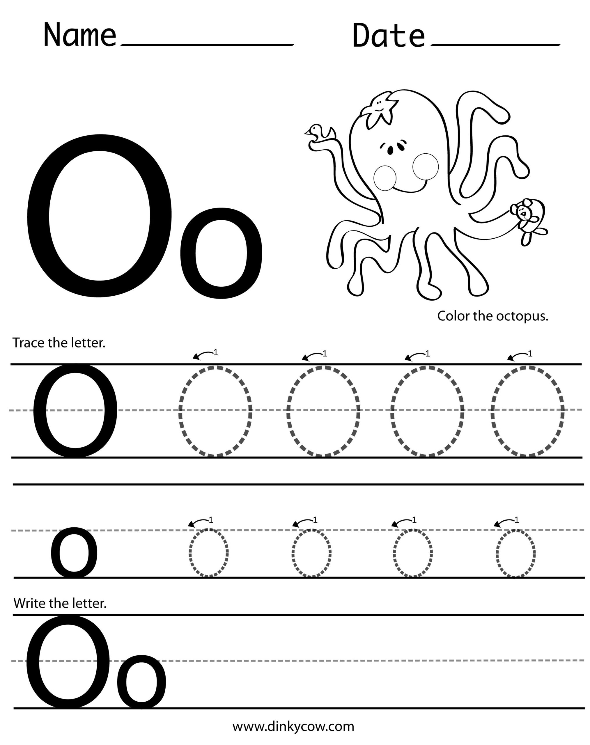 O-Free-Handwriting-Worksheet-Print 2,366×2,988 Pixels with Letter L Tracing Worksheets Preschool