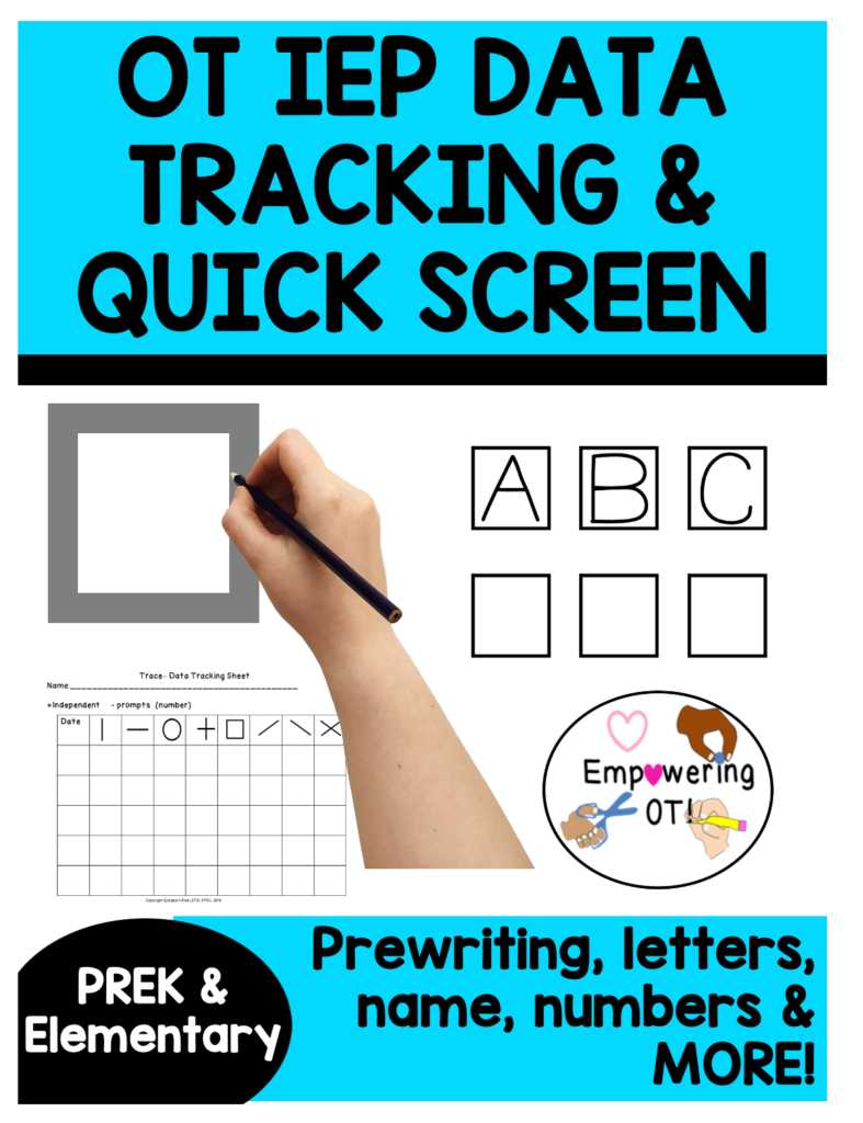 Occupational Therapy Screening Iep Goal Tracking Pertaining To Tracing Name Iep Goal