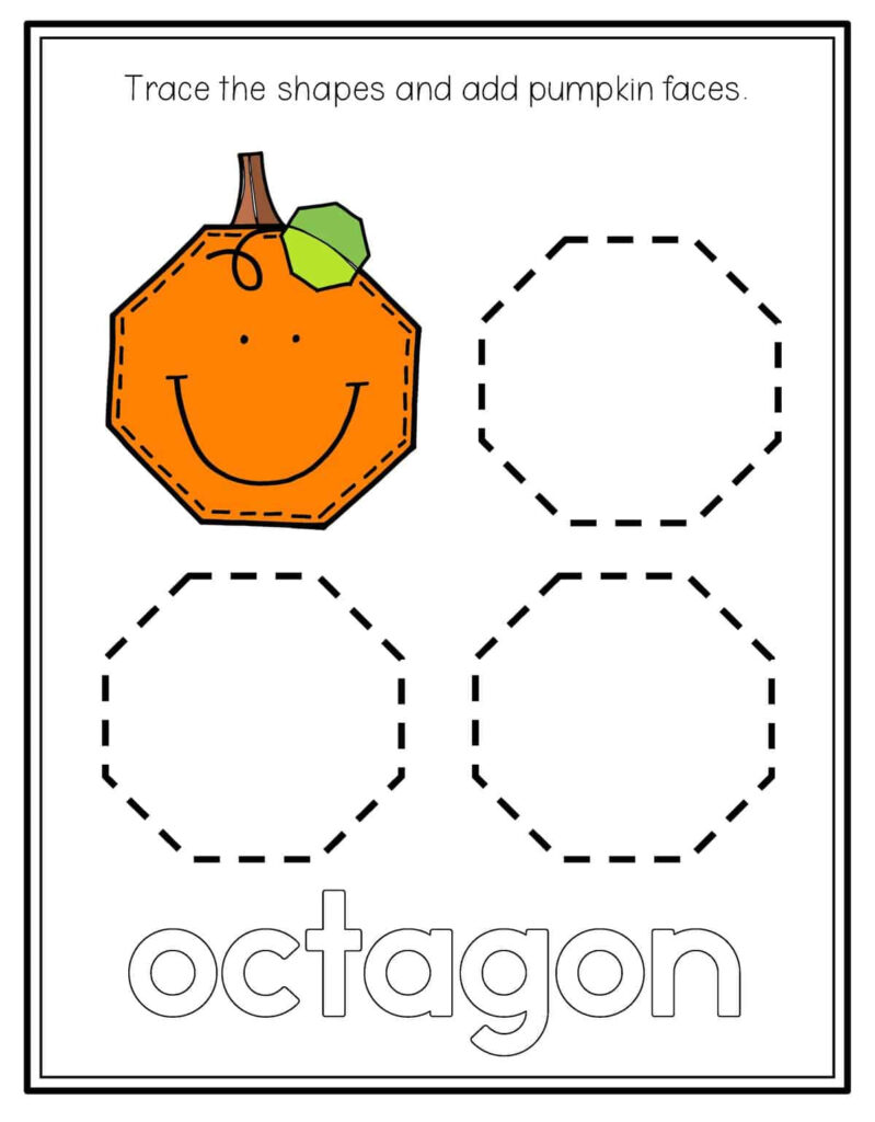 Octagon Shape Preschool Worksheets | Printable Worksheets