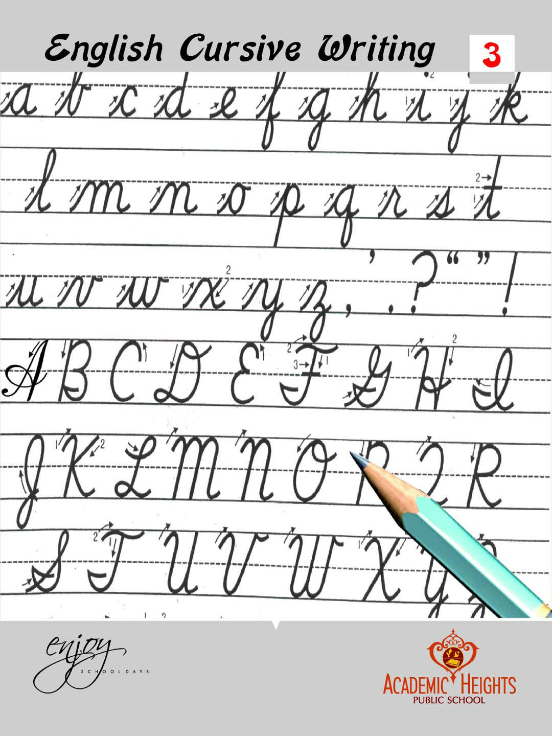 English Cursive Alphabets Worksheets