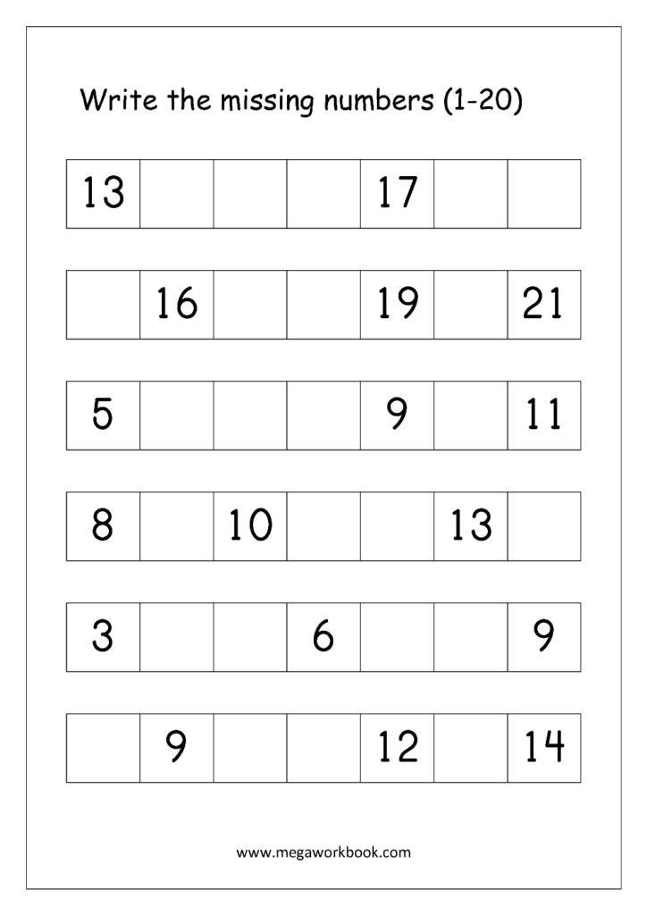 Ordering Numbers Worksheets, Missing Numbers, What Comes