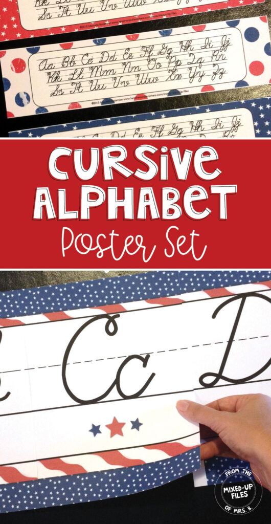 Patriotic Cursive Alphabet Banner | Cursive Alphabet