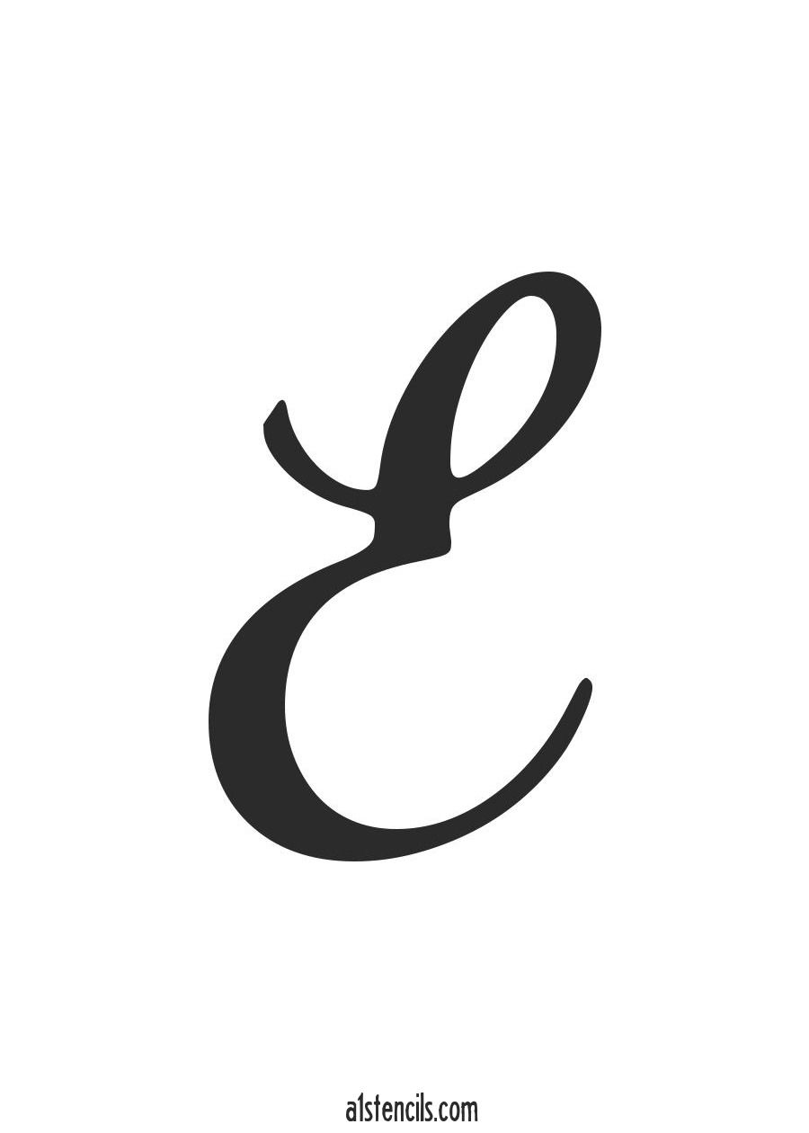 Pdf Stencil Letter Handwritten Cursive E | Letter Stencils