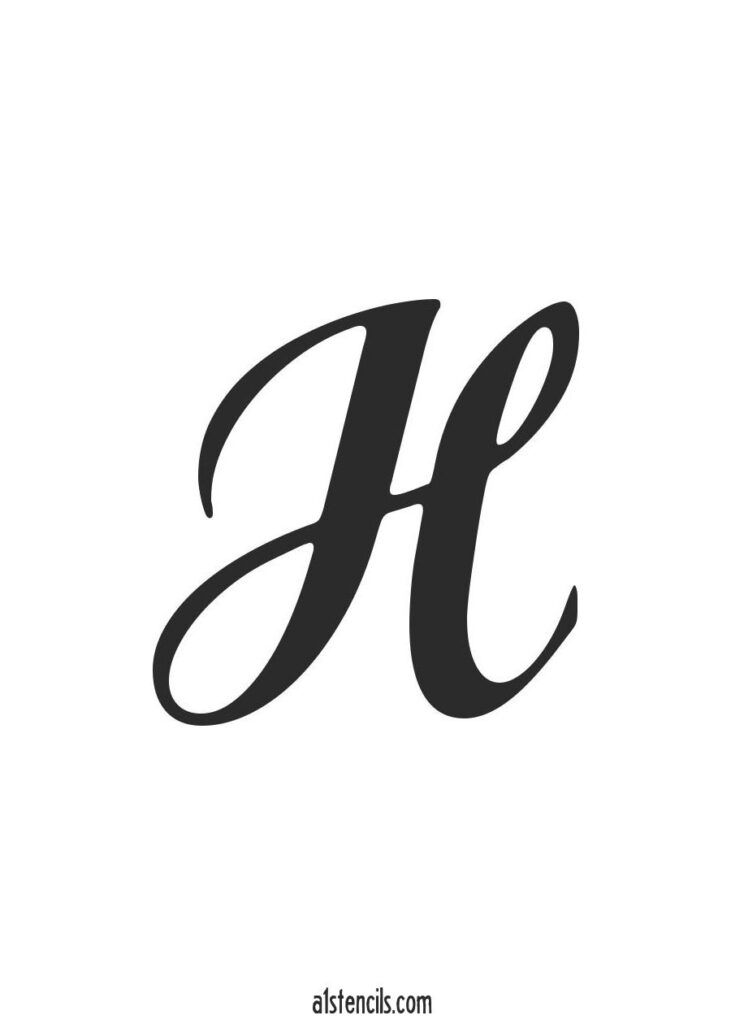 Pdf Stencil Letter Handwritten Cursive H | Cursive J