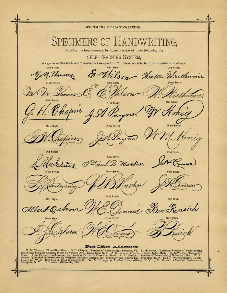 Penmanship Handwriting Specimens ~ Free Printable Vintage