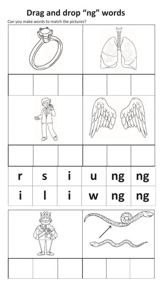 Phonics Ng Sound Worksheet With Letter Ng Worksheets