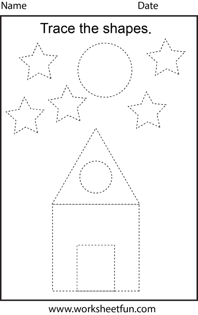 Picture Tracing – 2 Worksheets | Free Preschool Worksheets