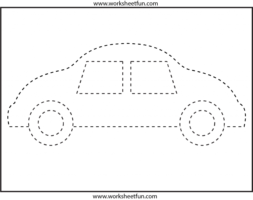 Picture Tracing – Car- 1 Worksheet / Free Printable