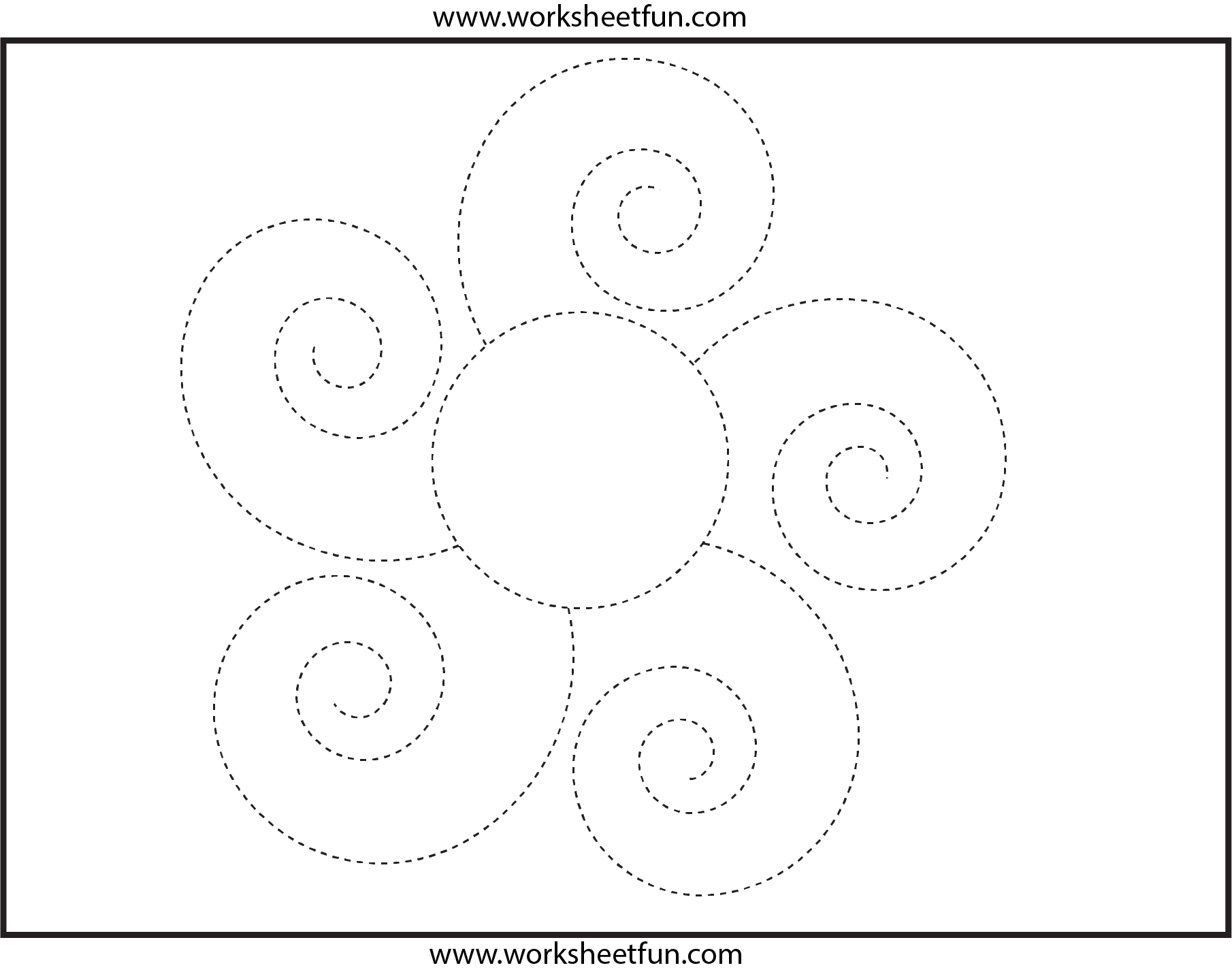Picture Tracing – Flower – Spiral Tracing – 1 Worksheet