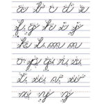 Practice Cursive Writing, Full Alphabet Lower And Upper Case