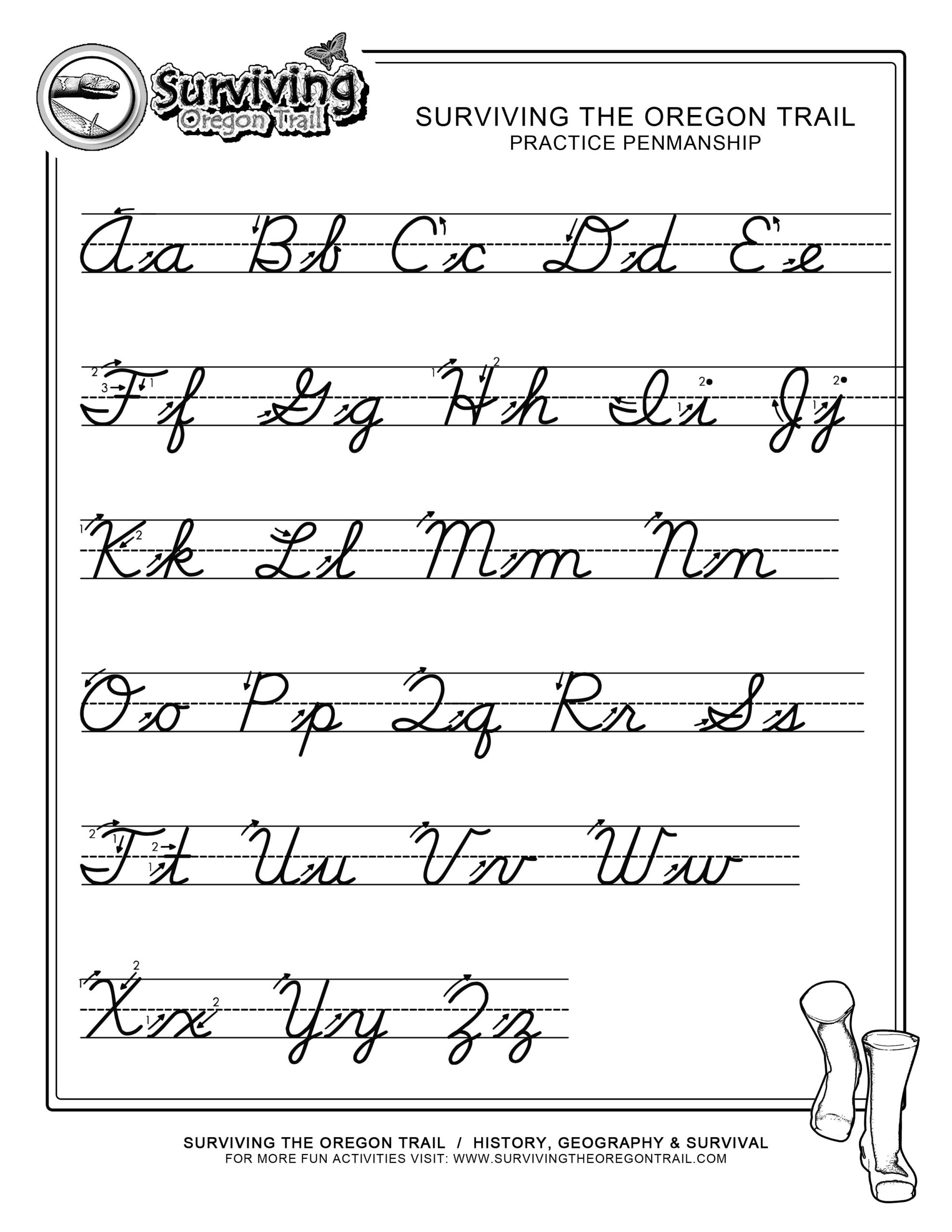 Practice Penmanship Free Printable Cursive Writing pertaining to Alphabet Handwriting Worksheets Free