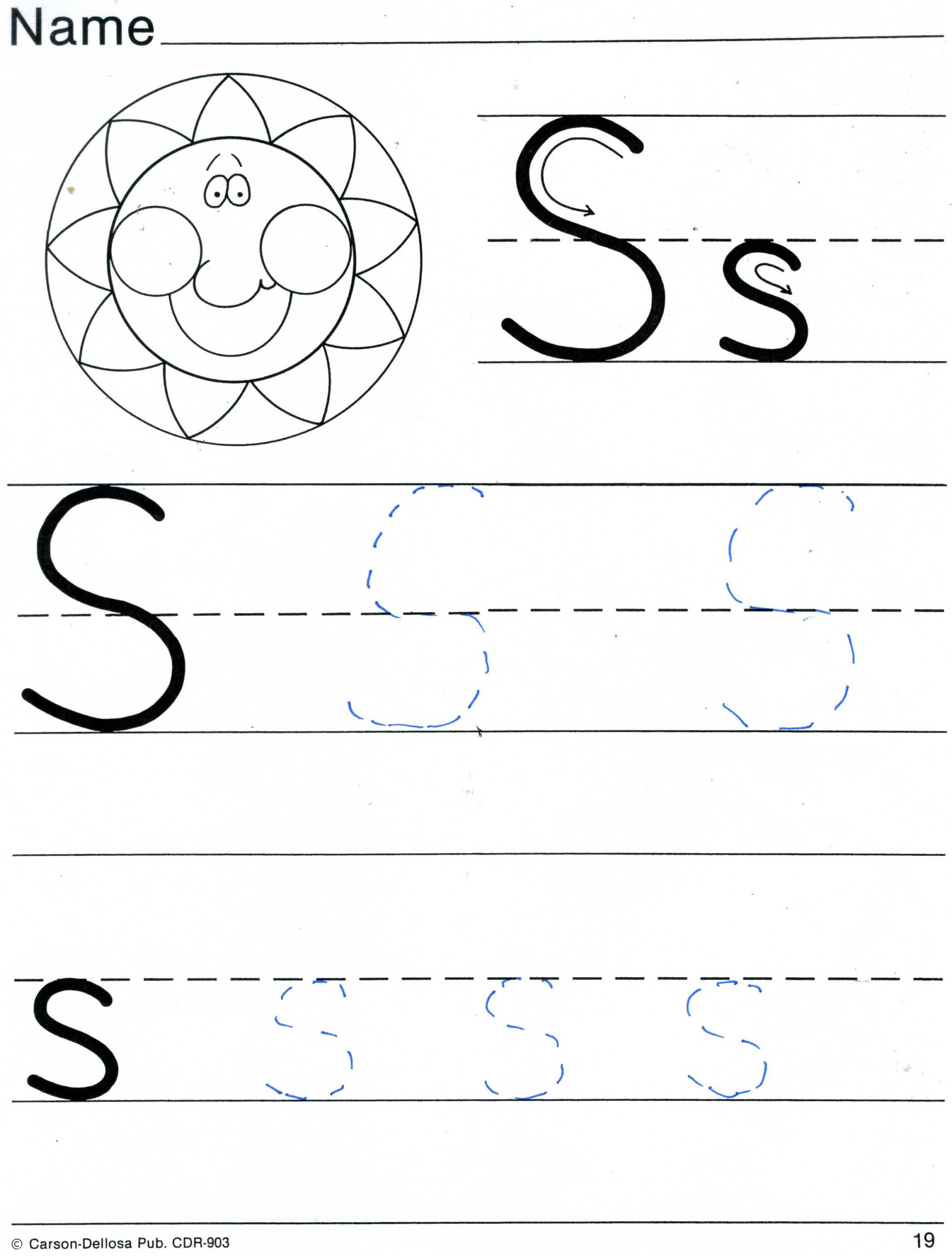 Practice Sheets For Parents intended for S Letter Tracing