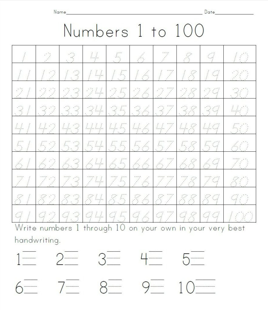 Practice Writing Numbers 1 100 | Crystal Hoffman Handwriting