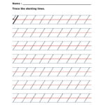 Practice Writing Slanting Or Diagonal Lines | Tracing