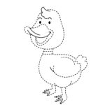 Pre Writing Trace And Color Worksheet : Duck Cartoon   Kidzezone