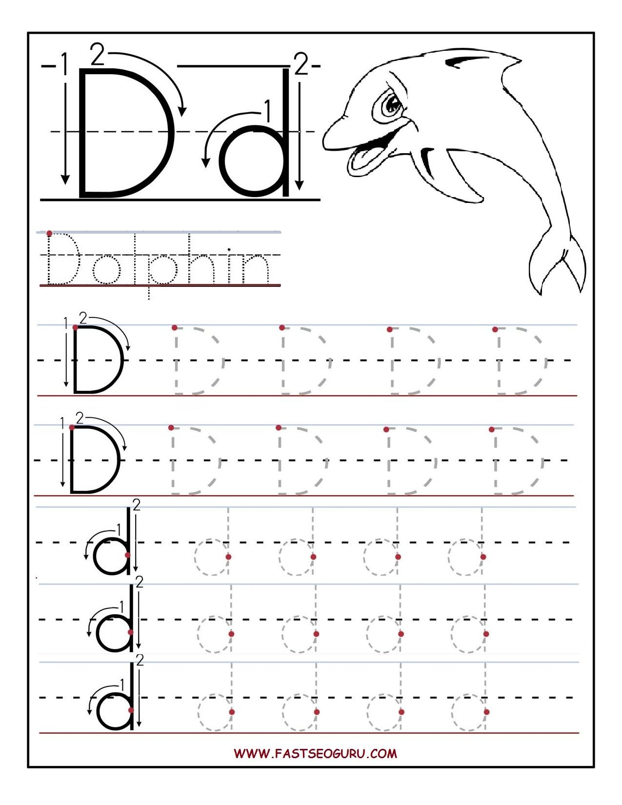 Preschool Alphabet Worksheets Printables Printable Letter A intended for Letter Tracing D