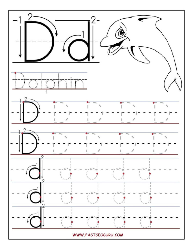 Preschool Alphabet Worksheets Printables Printable Letter A Throughout D Letter Tracing