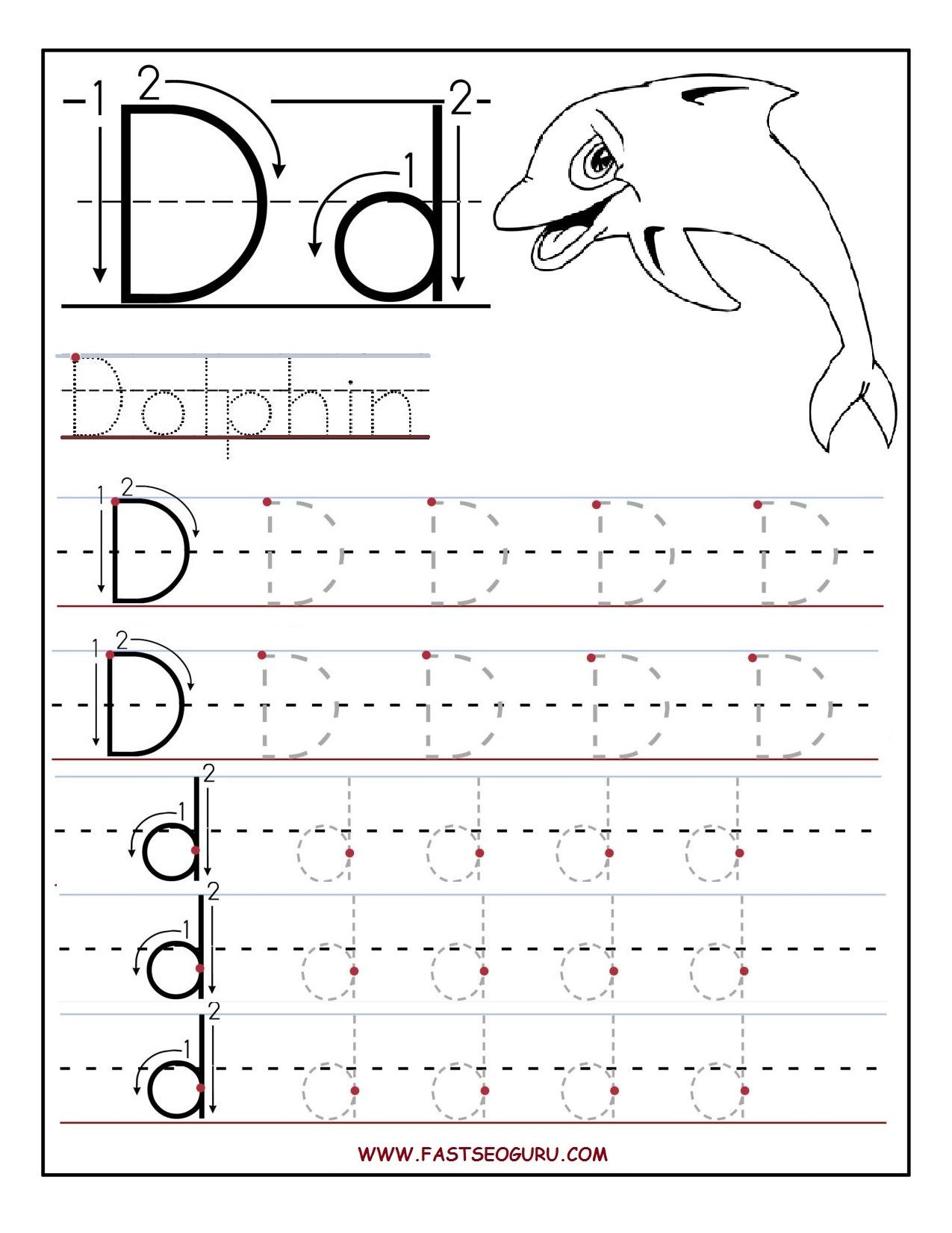 Preschool Alphabet Worksheets Printables Printable Letter A throughout D Letter Tracing