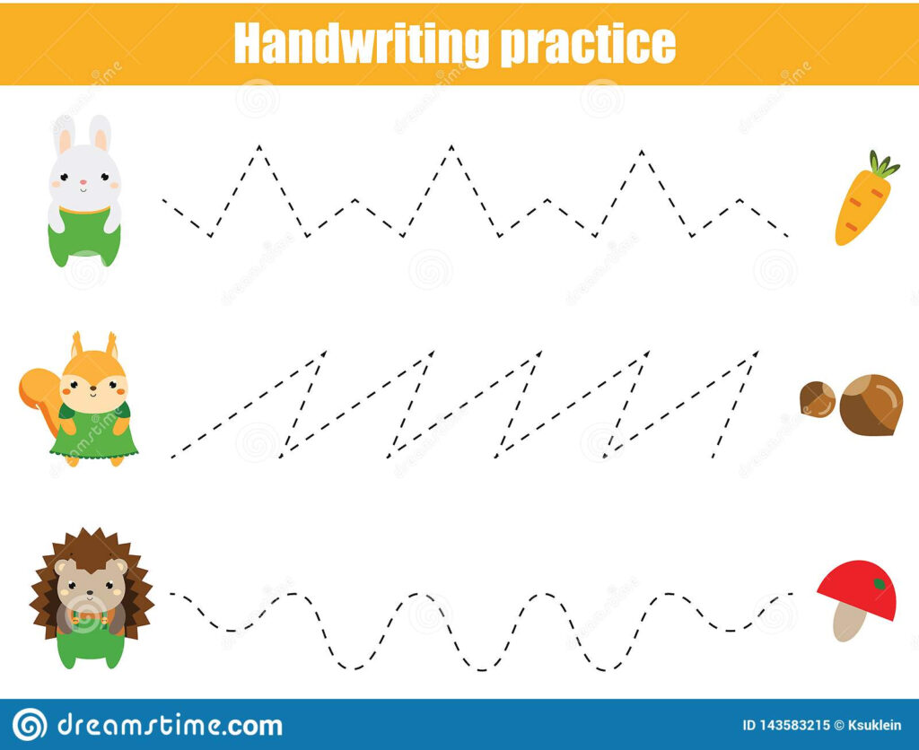 Preschool Handwriting Practice Sheet. Educational Children Preschool Handwriting Practice Sheet. Educational Children