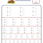 Preschool Letter B Tracing Worksheet   Different Sizes