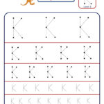 Preschool Letter K Tracing Worksheet   Different Sizes With Letter K Tracing Sheet