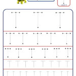 Preschool Letter T Tracing Worksheet Different Sizes   Kidzezone Inside Letter T Tracing Worksheet