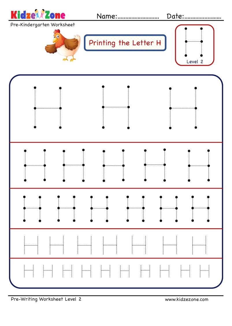 Preschool Letter Tracing Worksheet - Letter H Different intended for Letter H Tracing Worksheets For Preschool