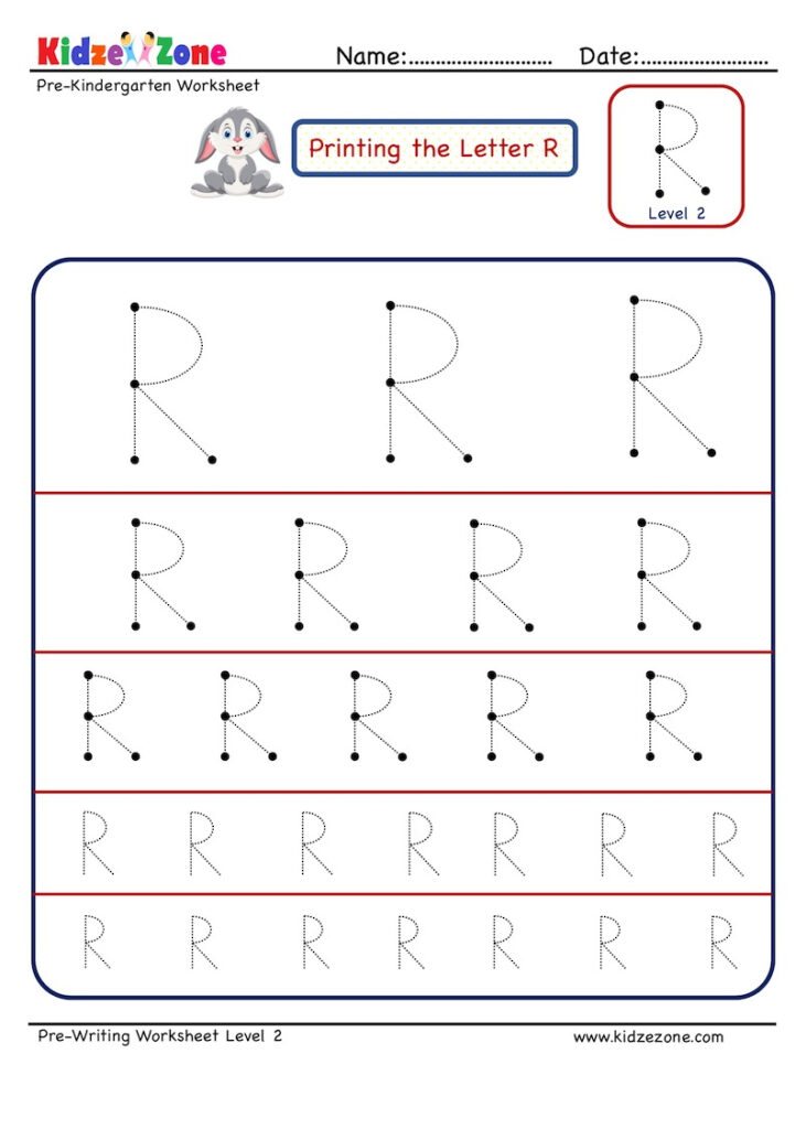 Preschool Letter Tracing Worksheet   Letter R Different