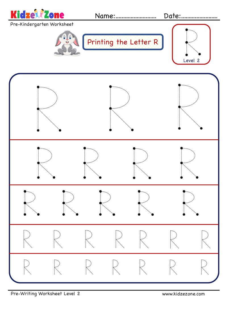 Preschool Letter Tracing Worksheet - Letter R Different