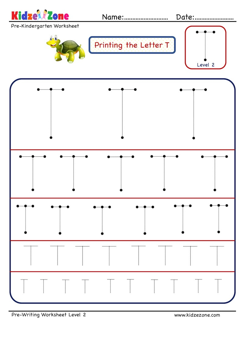 Preschool Letter Tracing Worksheet - Letter T Different for Letter T Tracing Worksheets Preschool