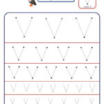 Preschool Letter Tracing Worksheet   Letter V Different Within Letter Tracing V