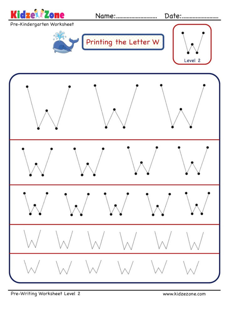 Preschool Letter Tracing Worksheet   Letter W Different