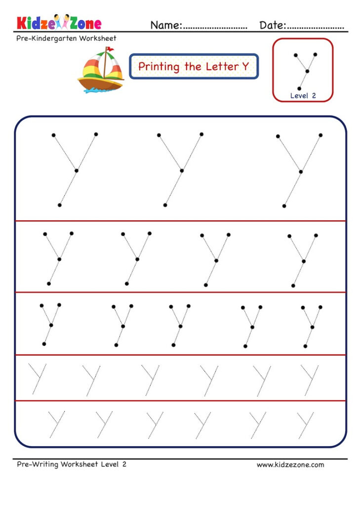 Preschool Letter Tracing Worksheet   Letter Y Different