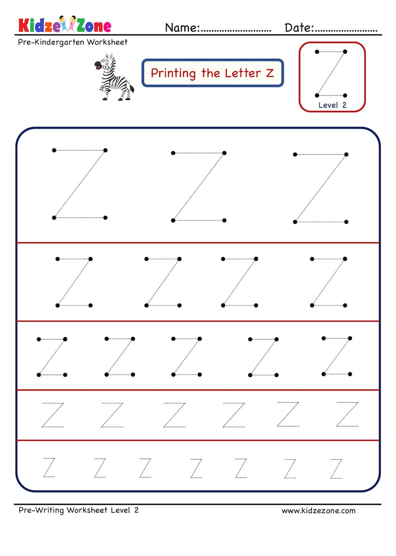 Preschool Letter Tracing Worksheet - Letter Z Different with regard to Letter Z Tracing Preschool