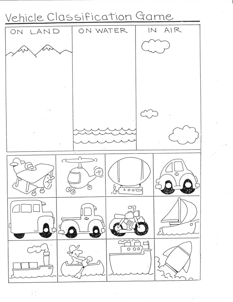 Preschool Printables Transportation Worksheet Body Parts Of
