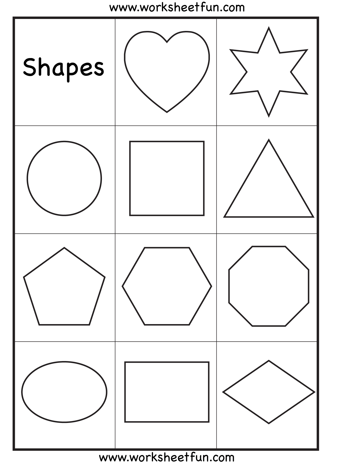 Preschool – Shapes Worksheet / Free Printable Worksheets