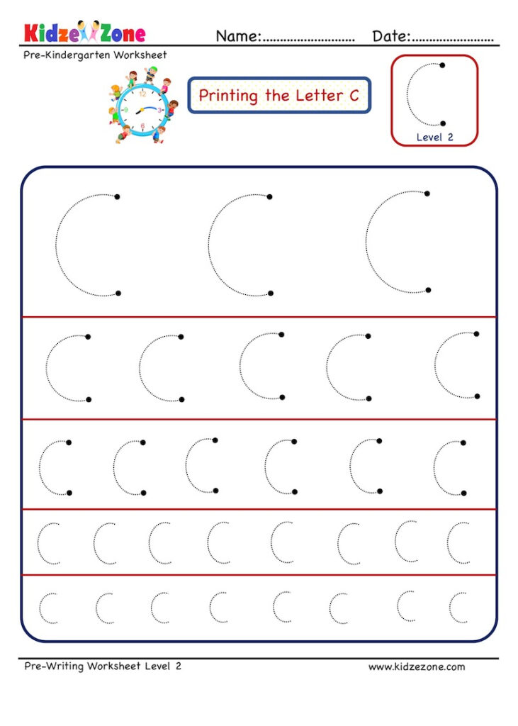 Preschool Tracing Letter C Worksheet Different Sizes Preschool Tracing Letter C Worksheet Different Sizes