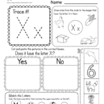 Preschool Worksheet Gallery: Letter X Worksheets For Preschool For Letter X Tracing Page