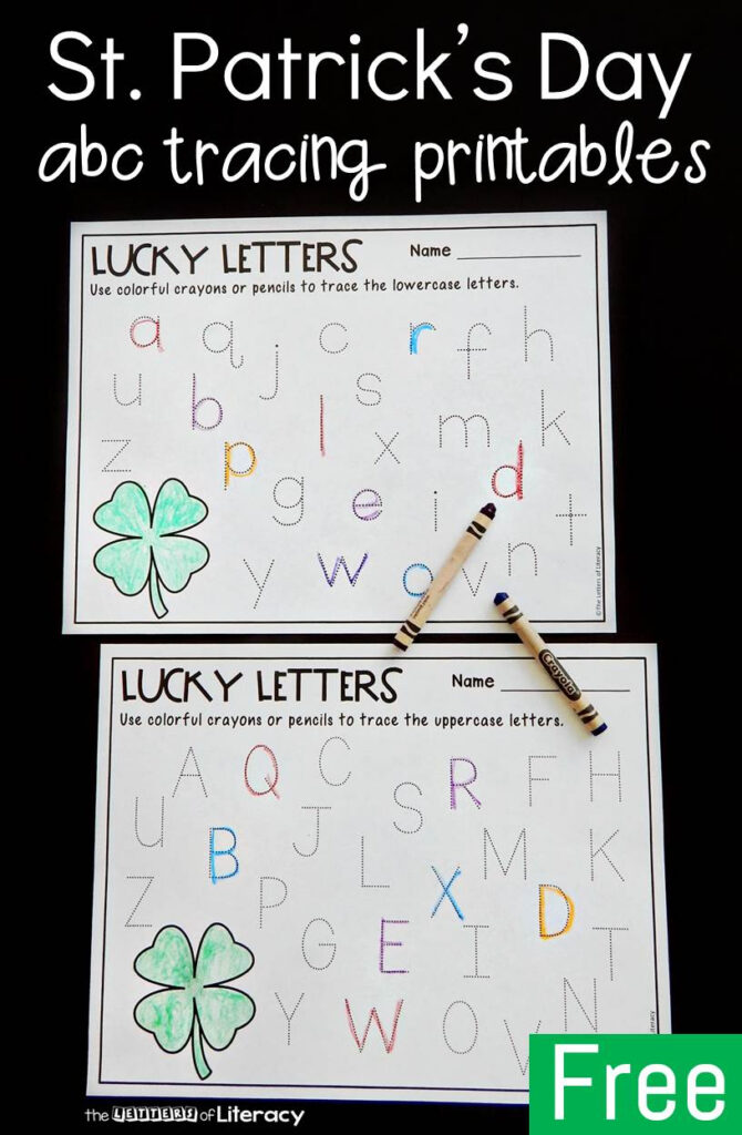 Preschool Worksheets Alphabet Literacy Centers St Patricks