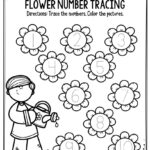 Preschool Worksheets Flower Number Tracing   The Keeper Of