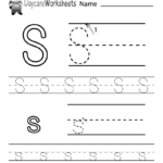 Preschoolers Can Color In The Letter S And Then Trace It With Regard To Letter S Worksheets Kindergarten Free