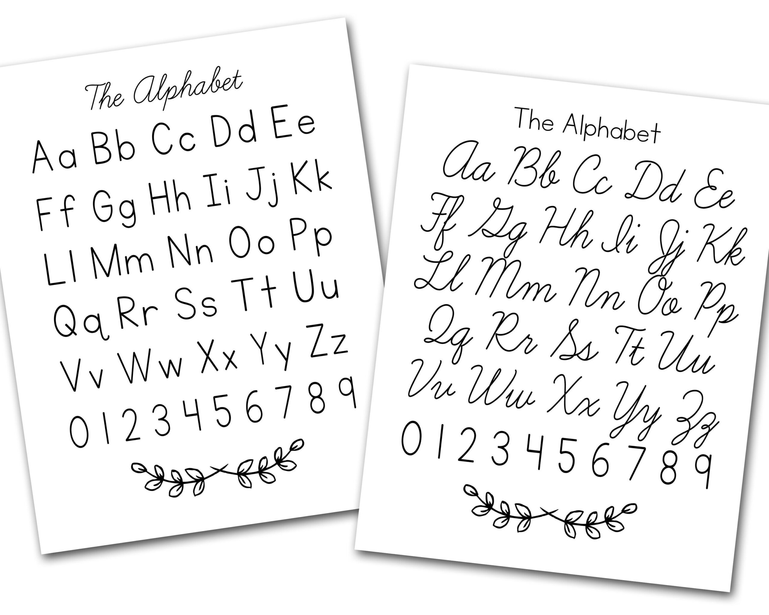 Print &amp;amp; Cursive Alphabet Desk Chart And Poster | Etsy In