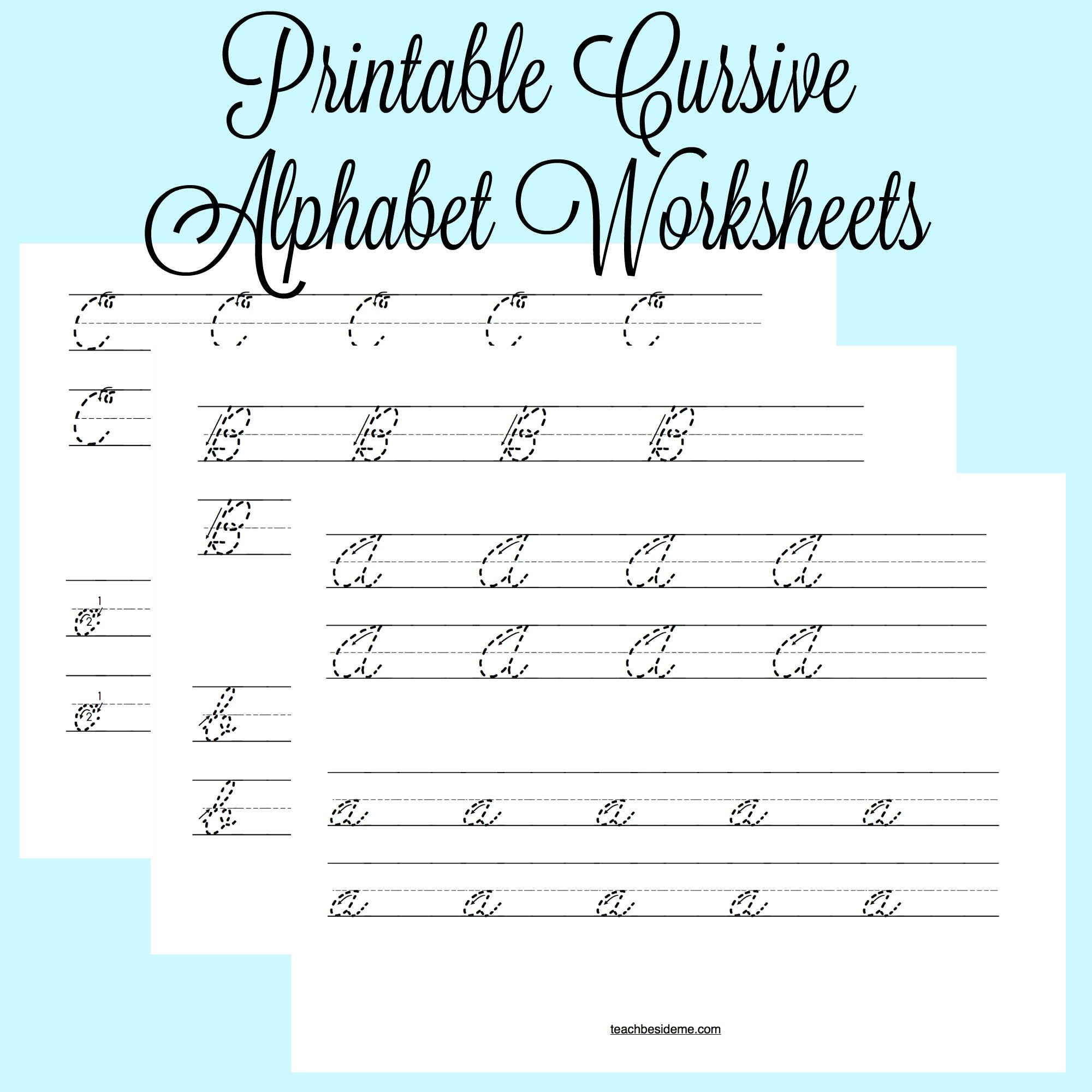 Printable Cursive Alphabet Worksheets | Cursive Writing