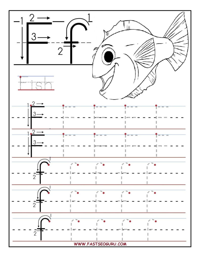 Printable Letter F Tracing Worksheets For Preschool