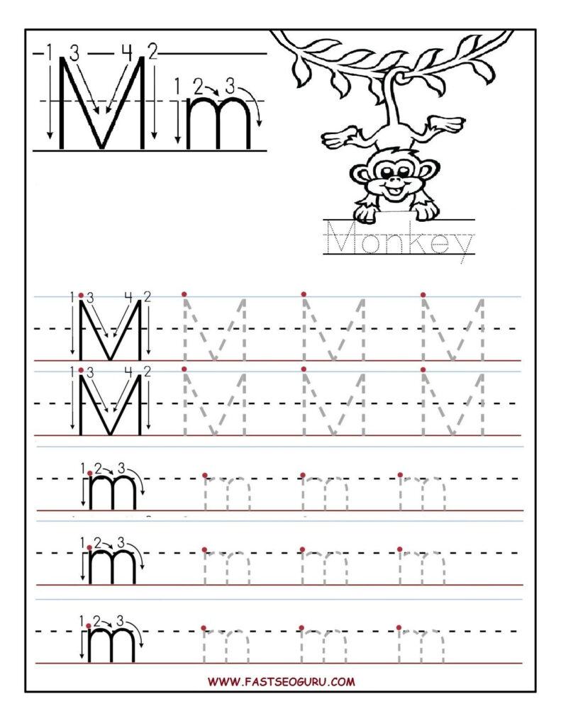 Printable Letter M Tracing Worksheets For Preschool Printable Letter M Tracing Worksheets For Preschool