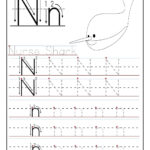 Printable Letter N Tracing Worksheets For Preschool Intended For Letter V Tracing Practice