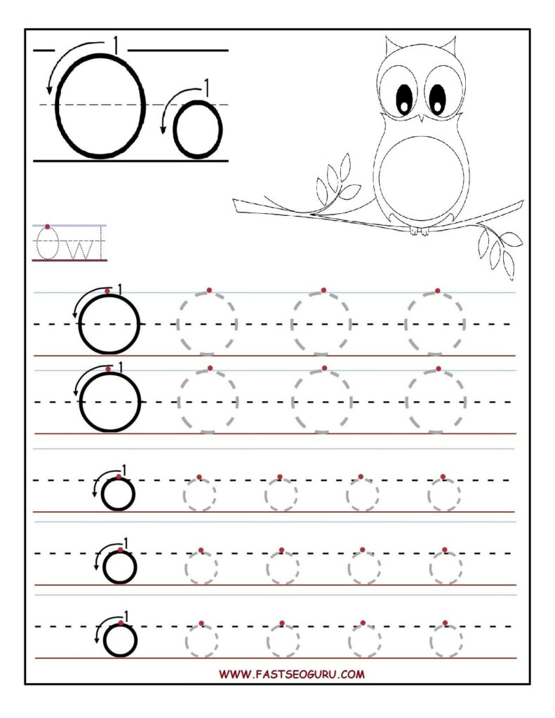 Printable Letter O Tracing Worksheets For Preschool Intended For O Letter Tracing
