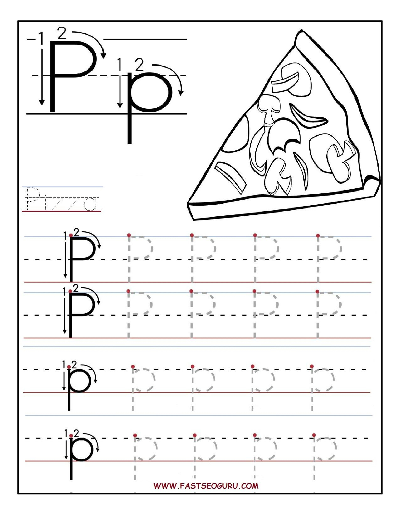 Printable Letter P Tracing Worksheets For Preschool for Letter P Tracing Worksheets For Preschool