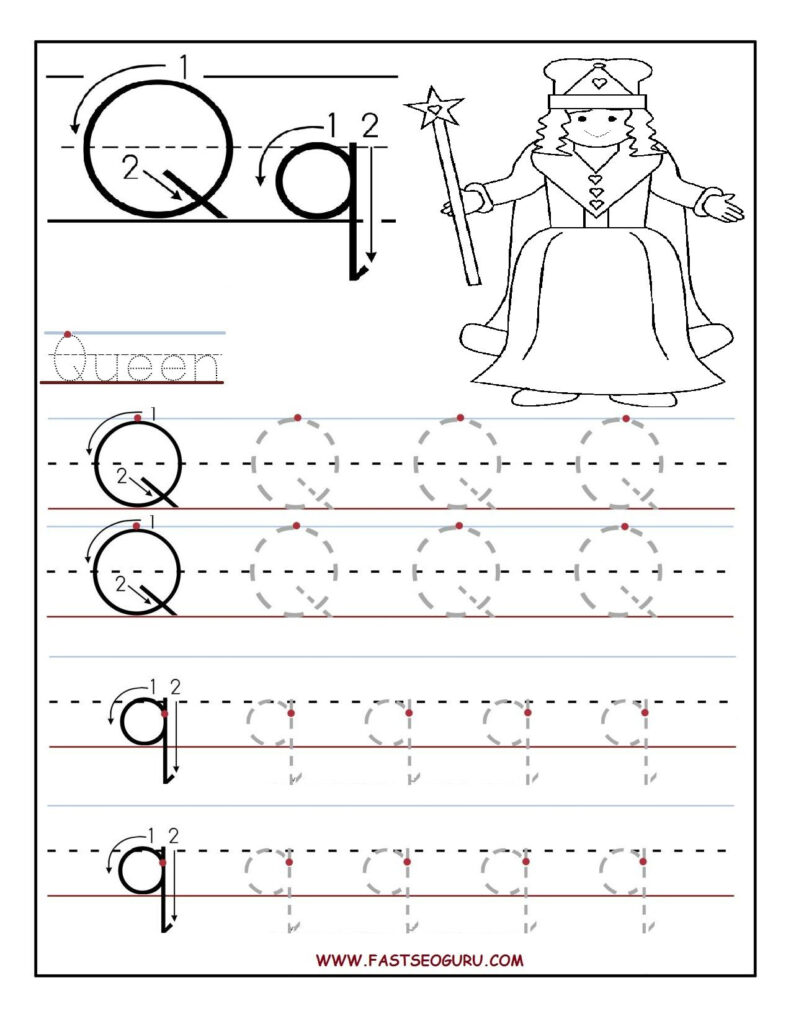 Printable Letter Q Tracing Worksheets For Preschool Printable Letter Q Tracing Worksheets For Preschool