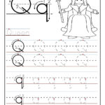 Printable Letter Q Tracing Worksheets For Preschool Throughout Letter U Tracing Paper